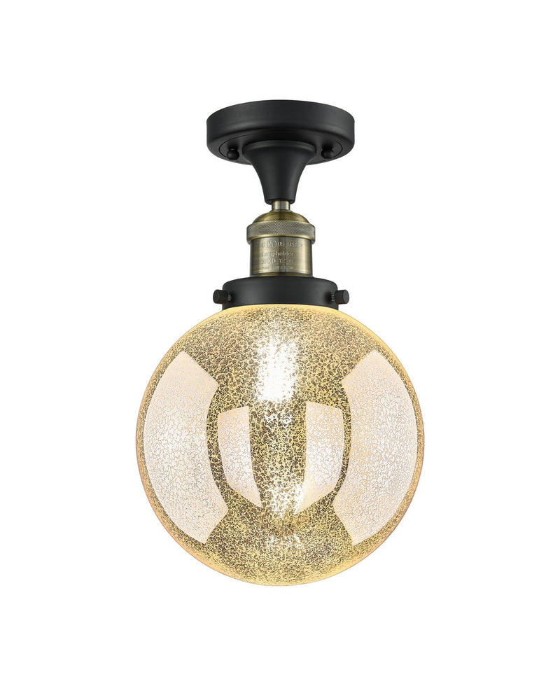 Innovations 517-1CH-BAB-G208-8 One Light Semi-Flush Mount, Black Antique Brass