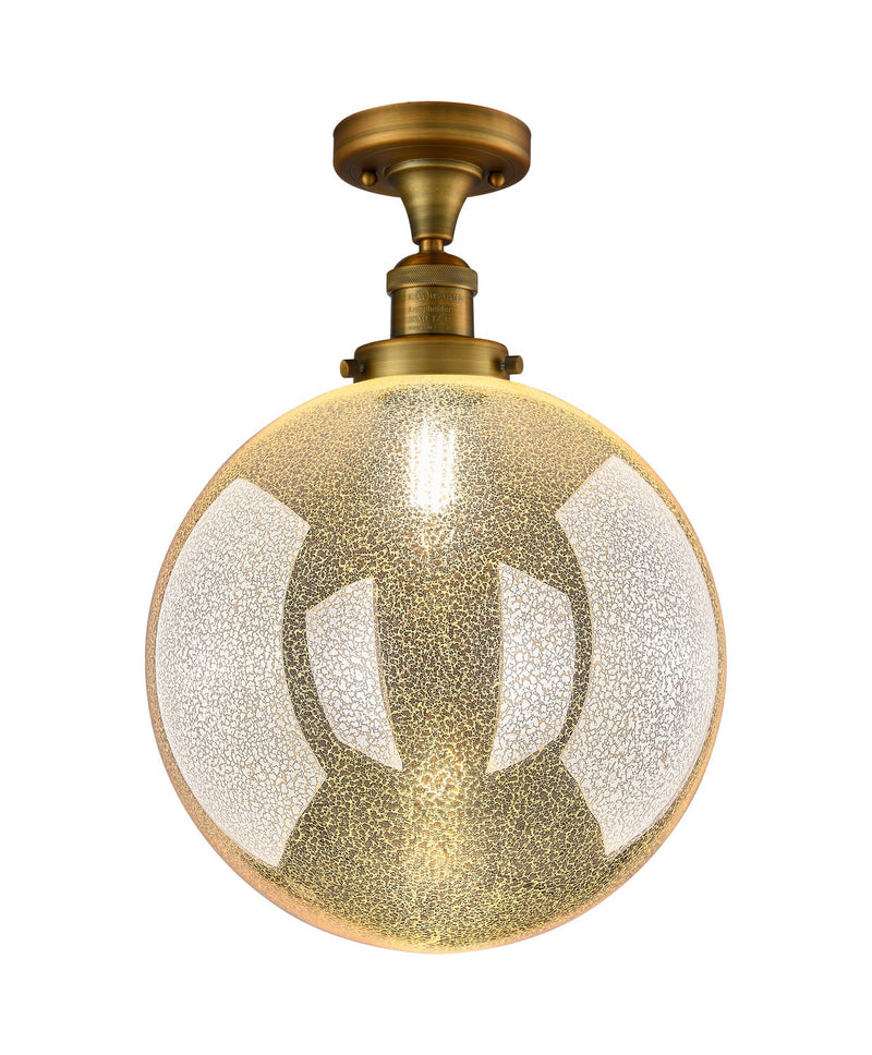 Innovations 517-1CH-BB-G208-12 One Light Semi-Flush Mount, Brushed Brass