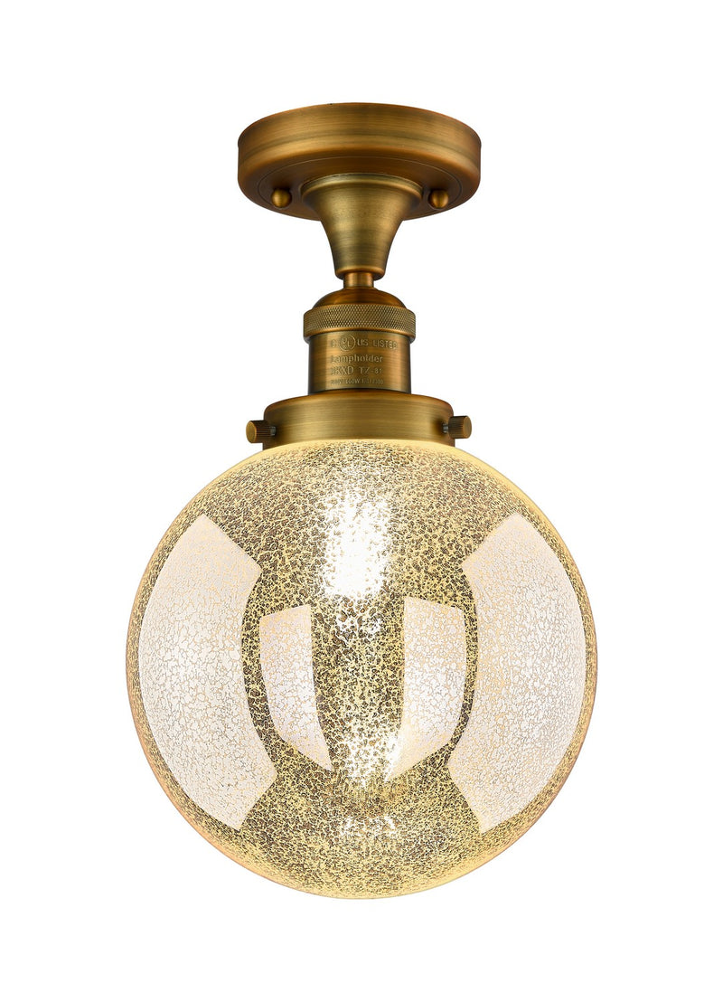 Innovations 517-1CH-BB-G208-8 One Light Semi-Flush Mount, Brushed Brass