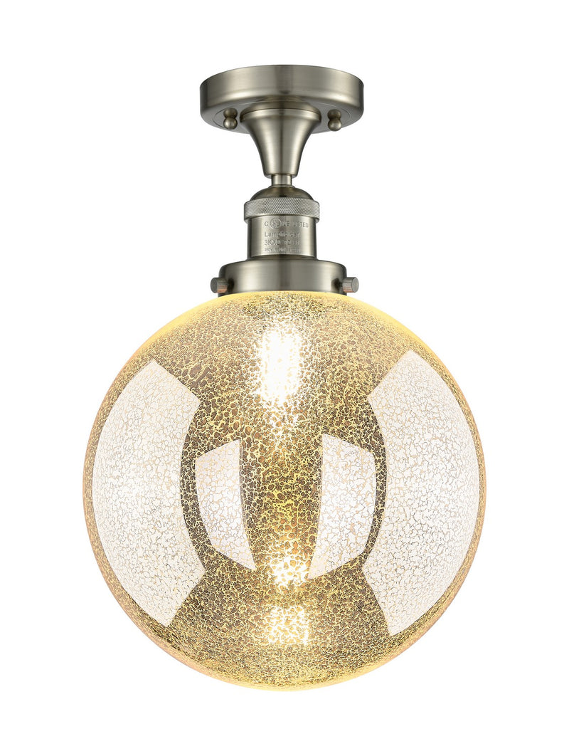 Innovations 517-1CH-SN-G208-10 One Light Semi-Flush Mount, Brushed Satin Nickel
