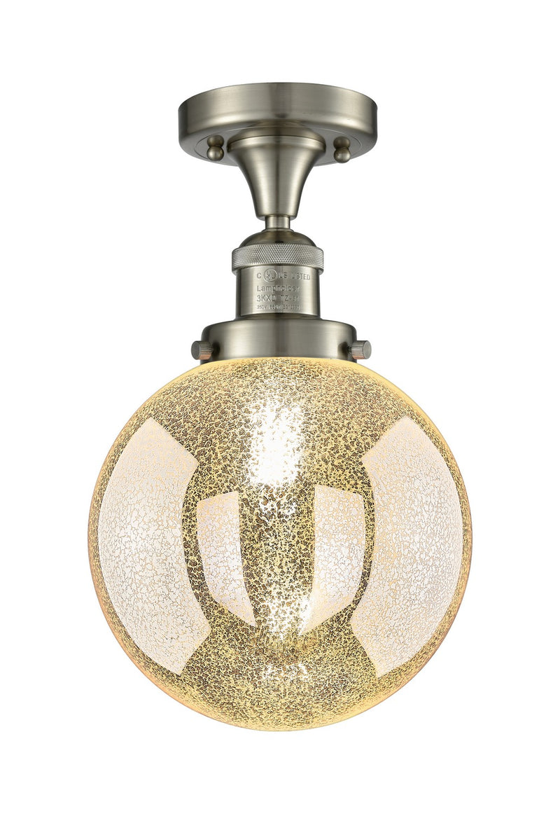 Innovations 517-1CH-SN-G208-8 One Light Semi-Flush Mount, Brushed Satin Nickel
