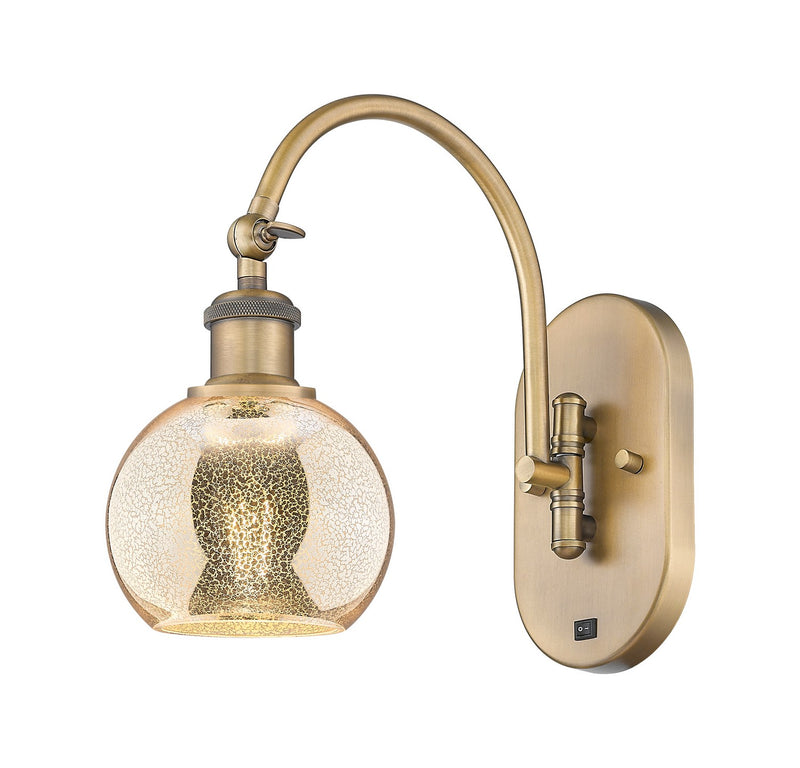 Innovations 518-1W-BB-G128-6 One Light Swing Arm, Brushed Brass