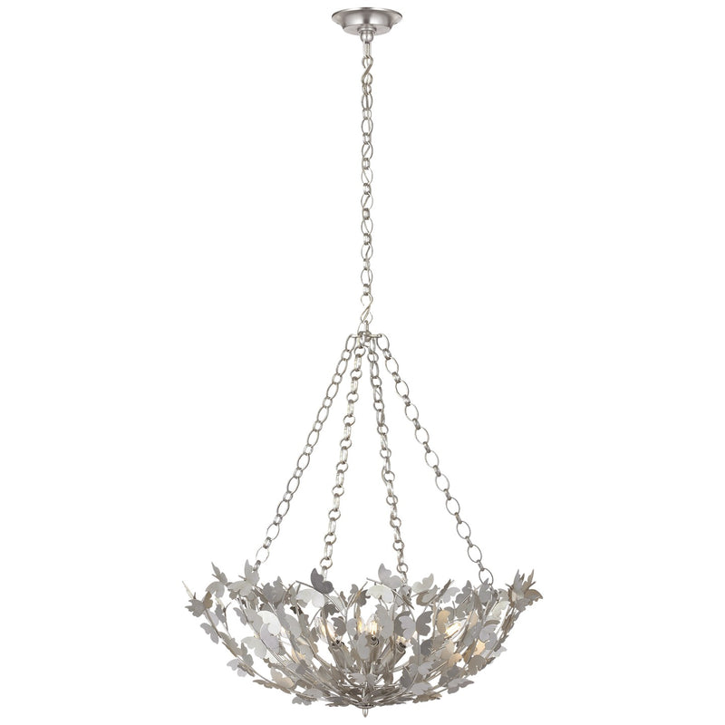 Visual Comfort Signature JN 5405BSL LED Chandelier, Burnished Silver Leaf
