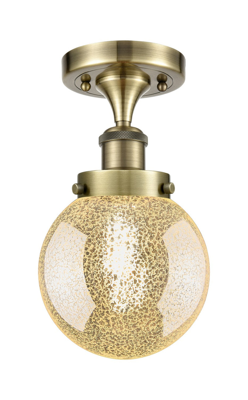 Innovations 616-1F-AB-G208-6 One Light Semi-Flush Mount, Antique Brass