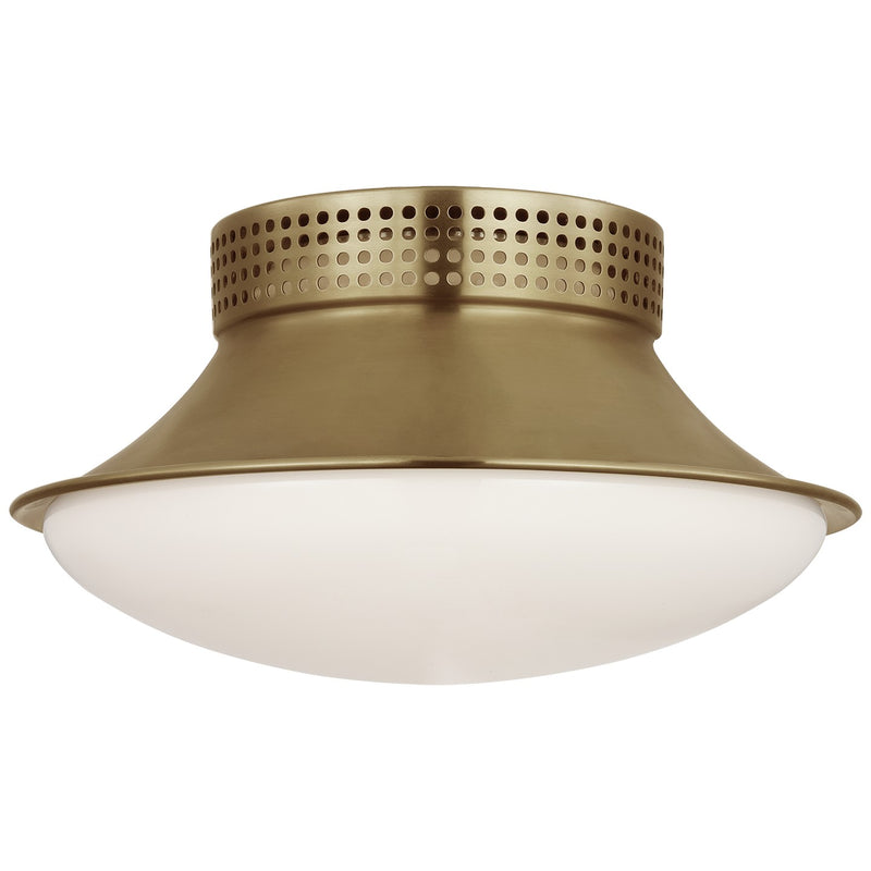 Visual Comfort Signature KW 4057AB-WG LED Flush Mount, Antique-Burnished Brass