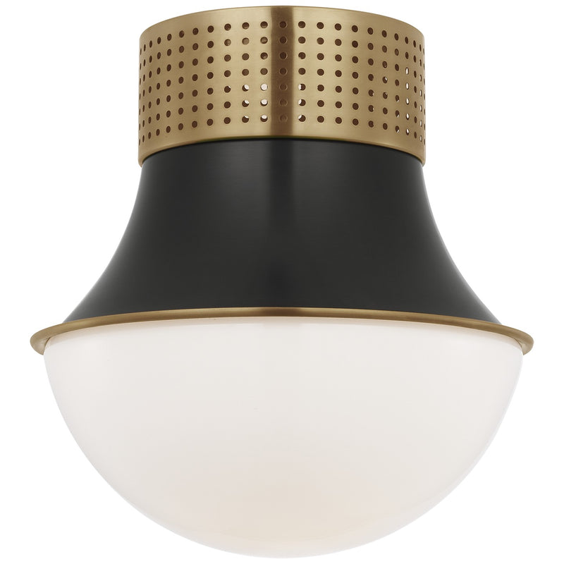 Visual Comfort Signature KW 4058AB/BZ-WG LED Flush Mount, Antique-Burnished Brass and Bronze