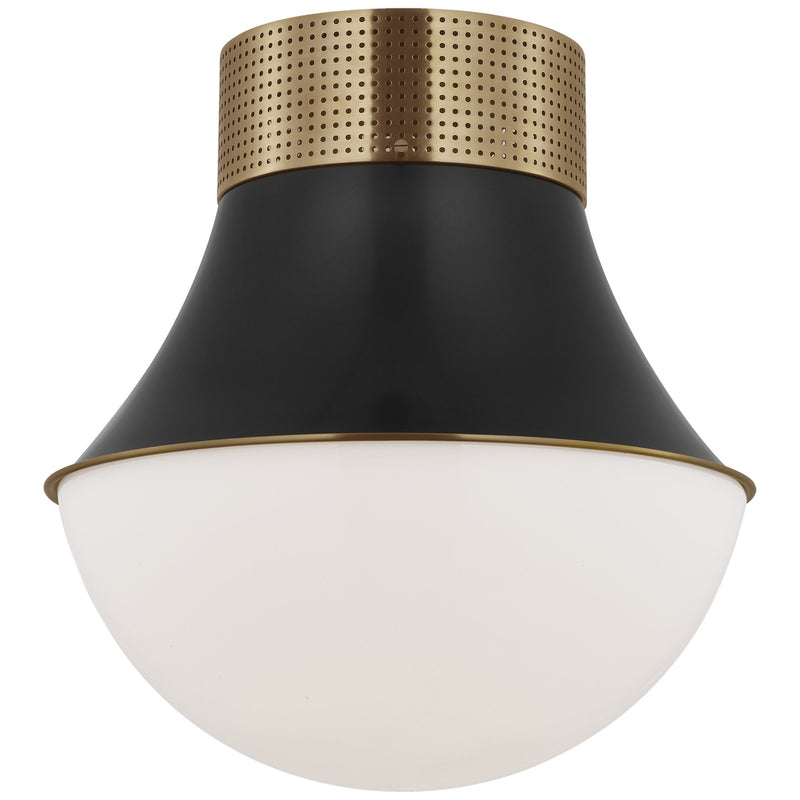 Visual Comfort Signature KW 4094AB/BZ-WG LED Flush Mount, Antique-Burnished Brass and Bronze