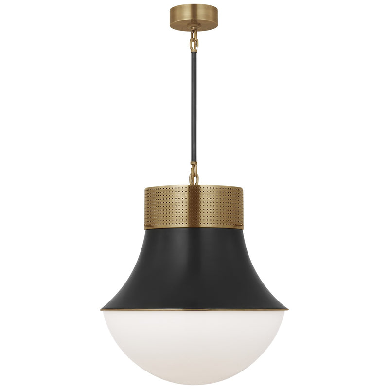 Visual Comfort Signature KW 5223AB/BZ-WG One Light Pendant, Antique-Burnished Brass and Bronze