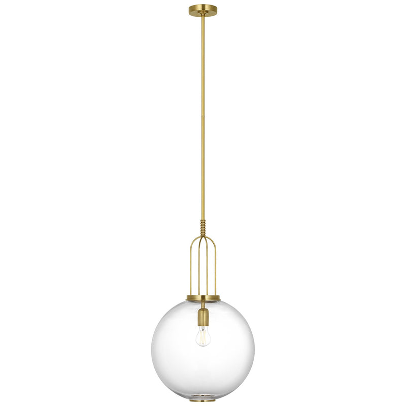 Visual Comfort Signature MF 5256SB-CG LED Pendant, Soft Brass