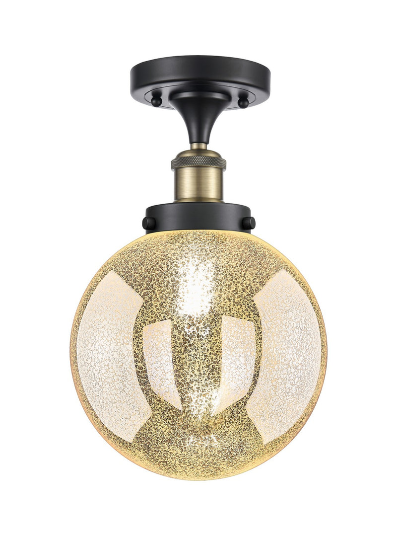 Innovations 616-1F-BAB-G208-8 One Light Semi-Flush Mount, Black Antique Brass