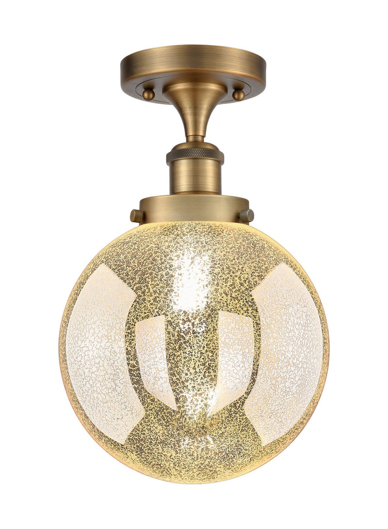 Innovations 616-1F-BB-G208-8 One Light Semi-Flush Mount, Brushed Brass