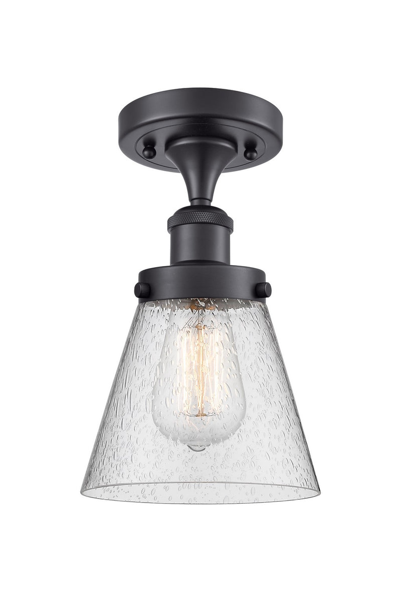 Innovations 616-1F-BK-G64 One Light Semi-Flush Mount, Matte Black