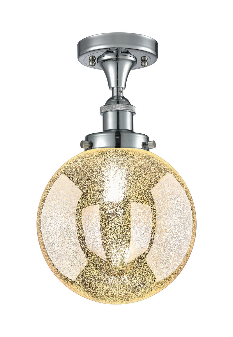 Innovations 616-1F-PC-G208-8 One Light Semi-Flush Mount, Polished Chrome