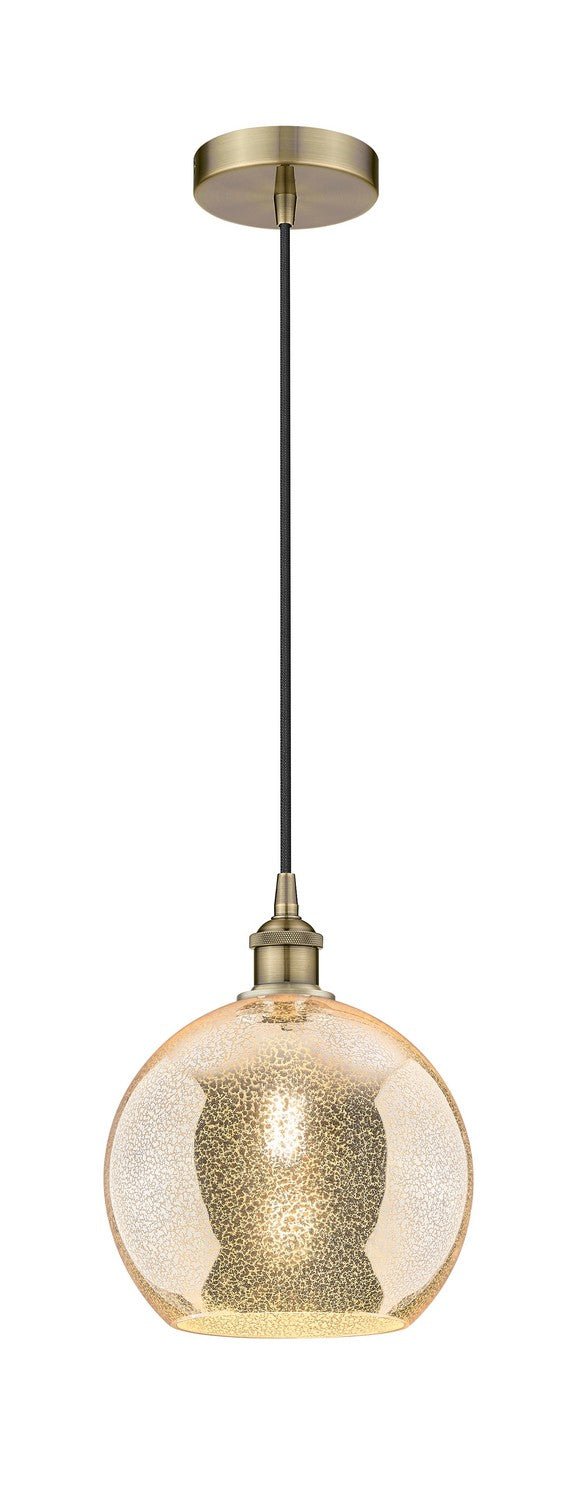 Innovations 616-1P-AB-G128-10 One Light Mini Pendant, Antique Brass
