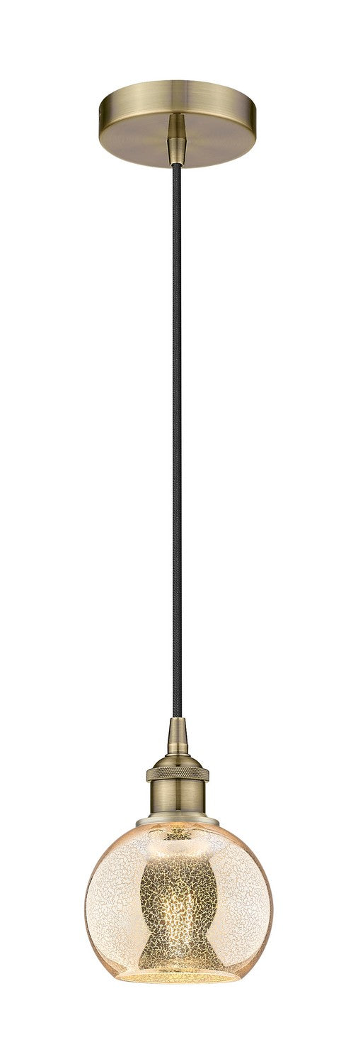Innovations 616-1P-AB-G128-6 One Light Mini Pendant, Antique Brass
