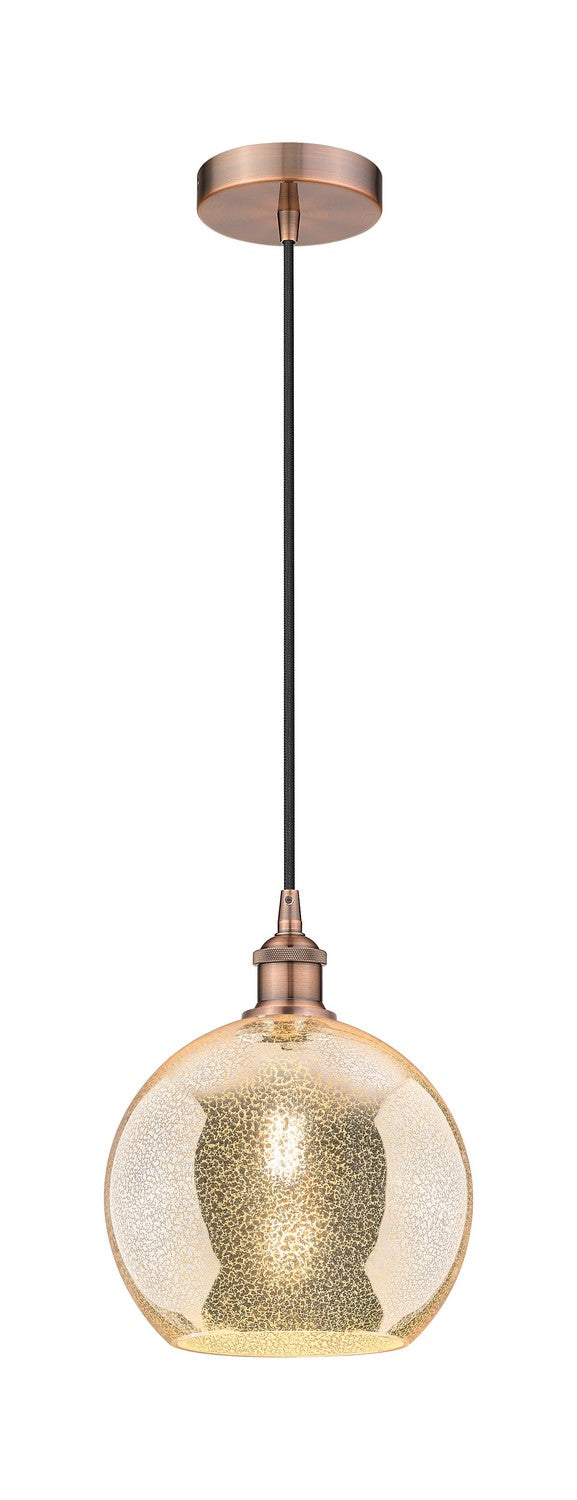 Innovations 616-1P-AC-G128-10 One Light Mini Pendant, Antique Copper