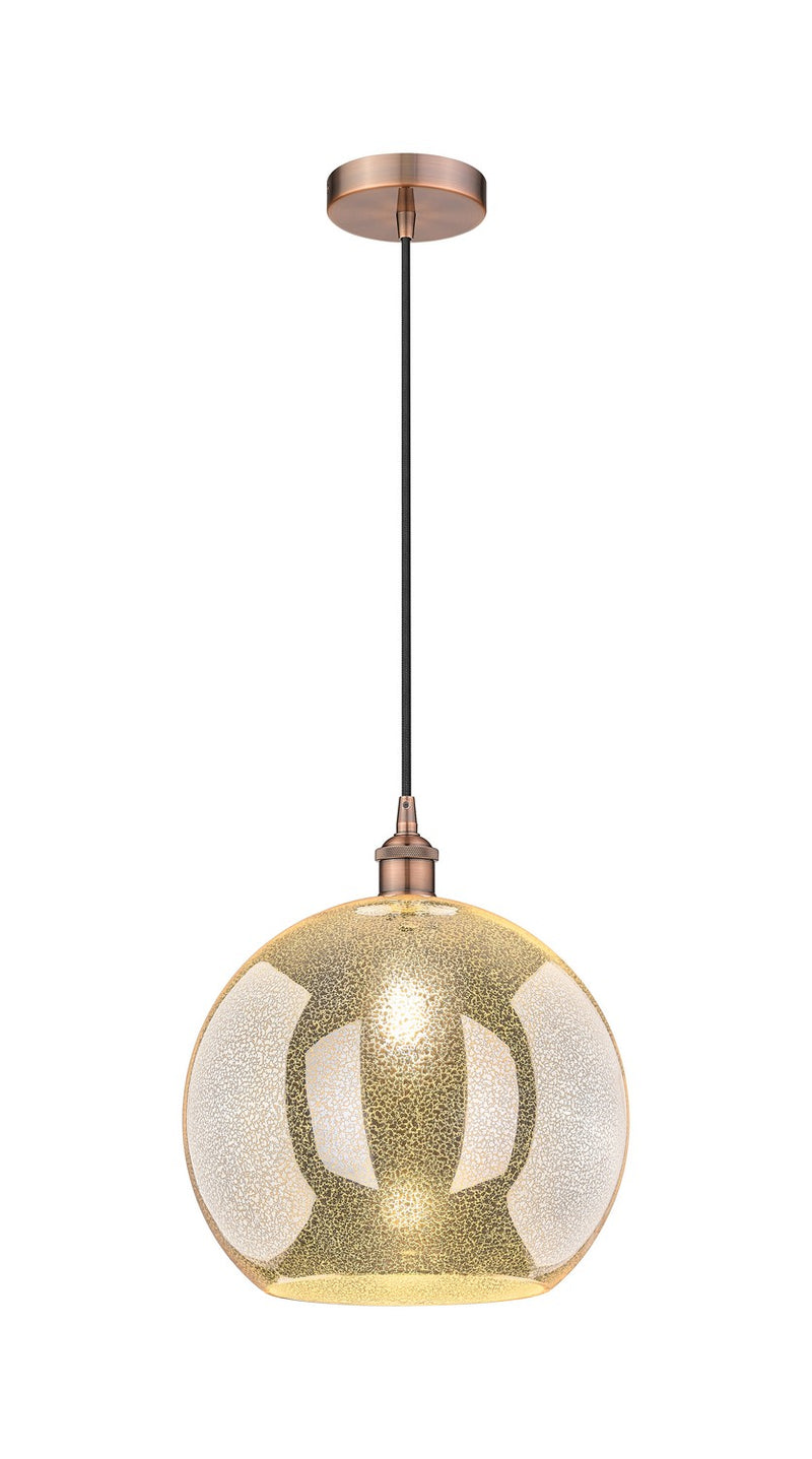 Innovations 616-1P-AC-G128-14 One Light Pendant, Antique Copper
