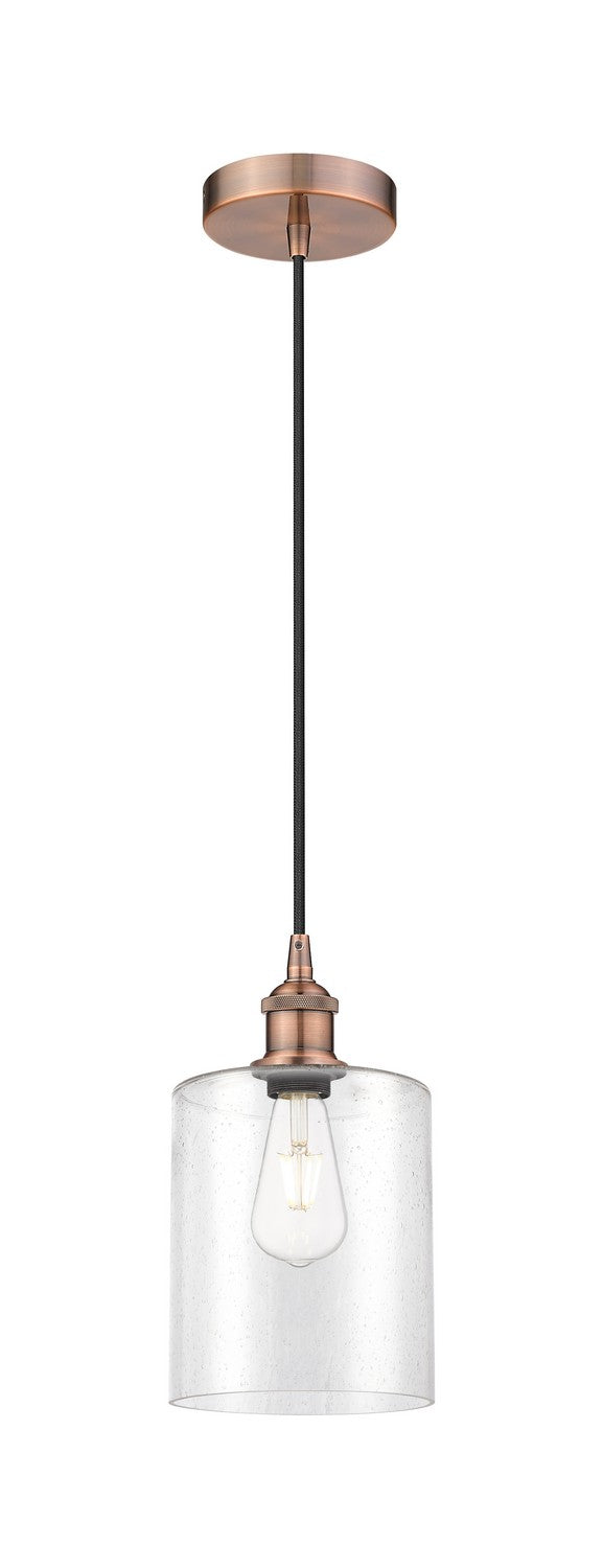 Innovations 616-1P-AC-G4424-7 One Light Mini Pendant, Antique Copper