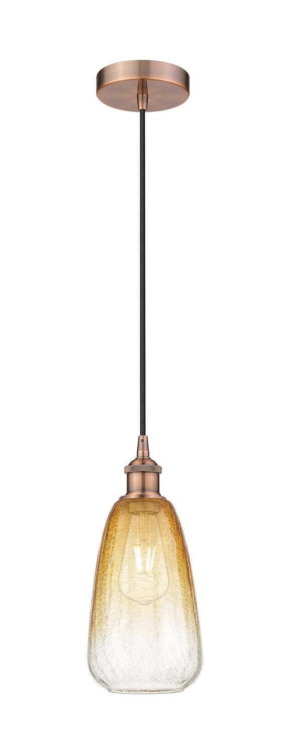 Innovations 616-1P-AC-G480-6AM One Light Mini Pendant, Antique Copper