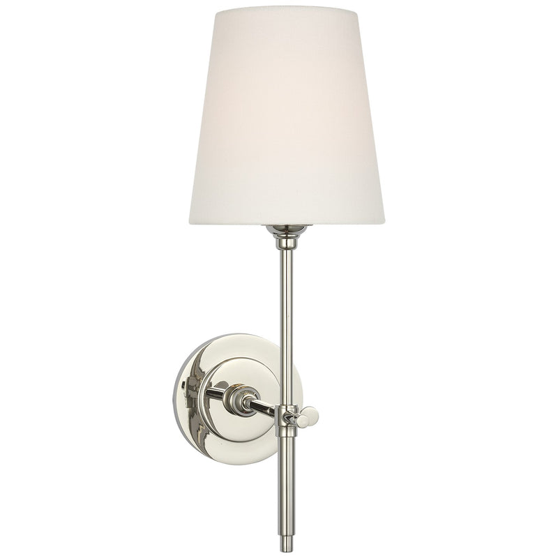 Visual Comfort Signature TOB 2038PN-L-CL LED Wall Sconce, Polished Nickel