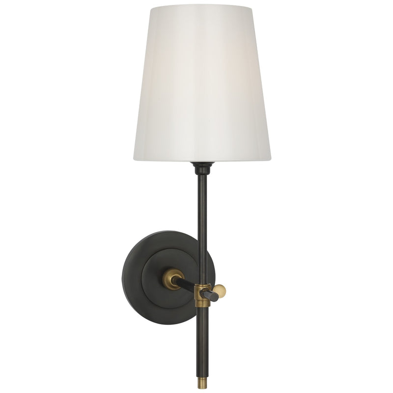 Visual Comfort Signature TOB 2039BZ/HAB-WG-CL LED Bath Sconce, Bronze and Hand-Rubbed Antique Brass