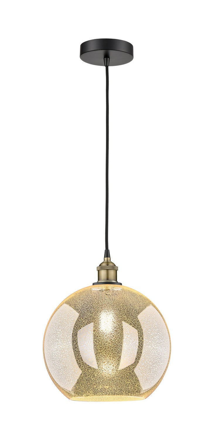 Innovations 616-1P-BAB-G128-12 One Light Mini Pendant, Black Antique Brass