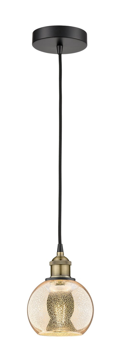 Innovations 616-1P-BAB-G128-6 One Light Mini Pendant, Black Antique Brass