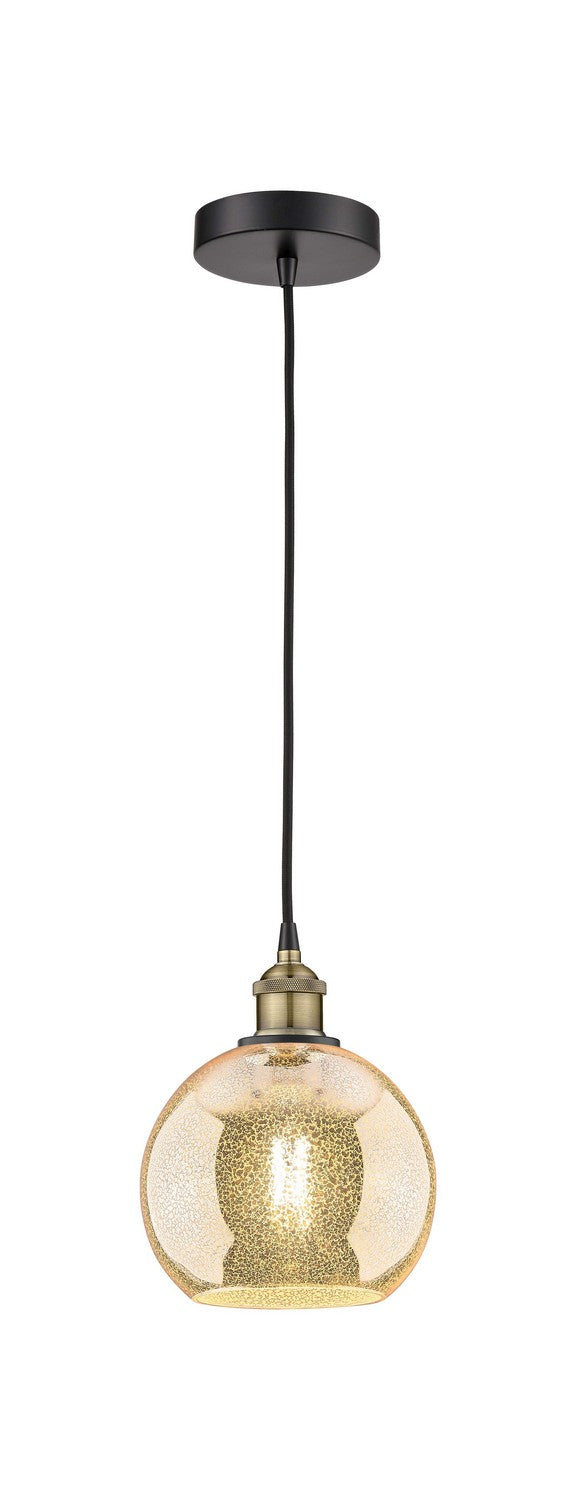 Innovations 616-1P-BAB-G128-8 One Light Mini Pendant, Black Antique Brass