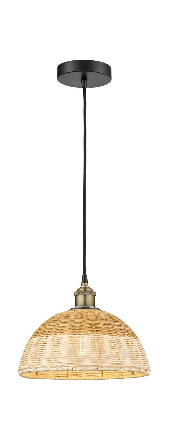 Innovations 616-1P-BAB-NBD2-12-NAT One Light Mini Pendant, Black Antique Brass