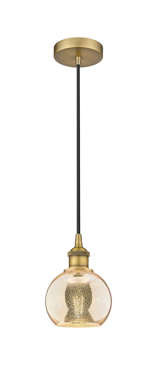 Innovations 616-1P-BB-G128-6 One Light Mini Pendant, Brushed Brass