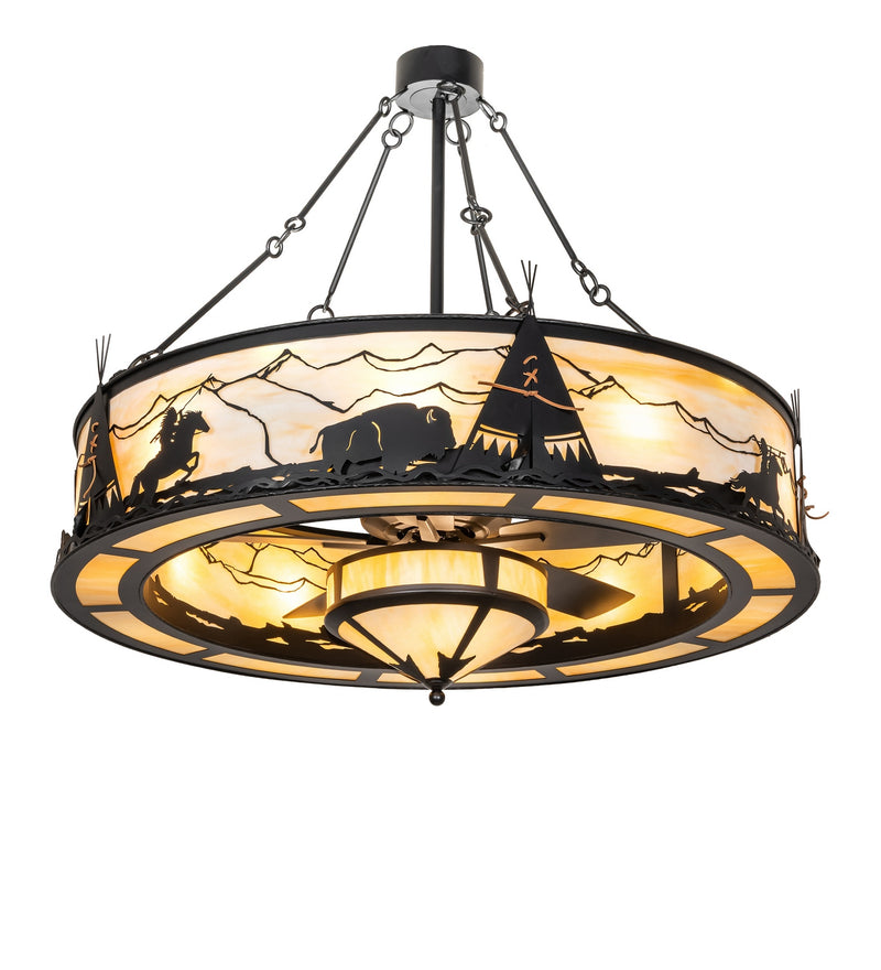 Meyda Tiffany 285417 15 Light Chandel-Air, Black Satin Wrought Iron