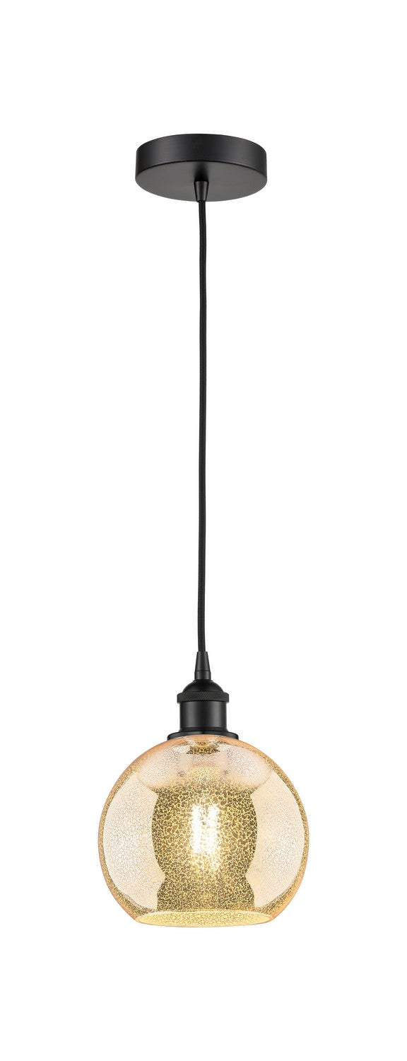 Innovations 616-1P-BK-G128-8 One Light Mini Pendant, Matte Black