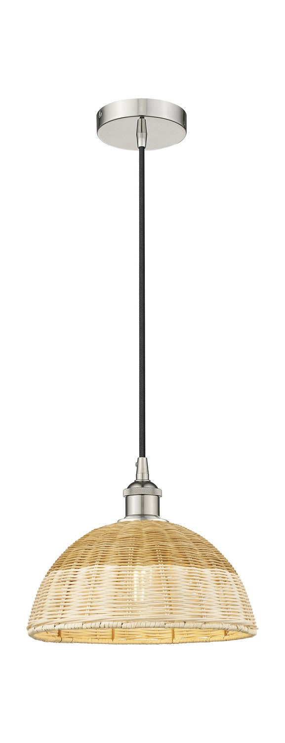Innovations 616-1P-PN-NBD2-12-NAT One Light Mini Pendant, Polished Nickel