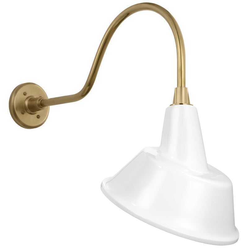 Visual Comfort Signature TOB 2802HAB/S3-WHT LED Barn Light, Hand-Rubbed Antique Brass