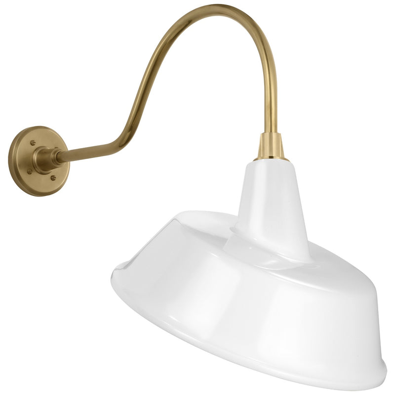 Visual Comfort Signature TOB 2802HAB/S4-WHT LED Barn Light, Hand-Rubbed Antique Brass