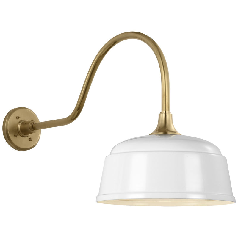 Visual Comfort Signature TOB 2802HAB/S6-WHT LED Barn Light, Hand-Rubbed Antique Brass