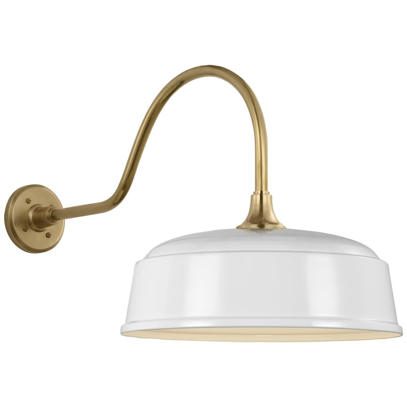 Visual Comfort Signature TOB 2802HAB/S7-WHT LED Barn Light, Hand-Rubbed Antique Brass