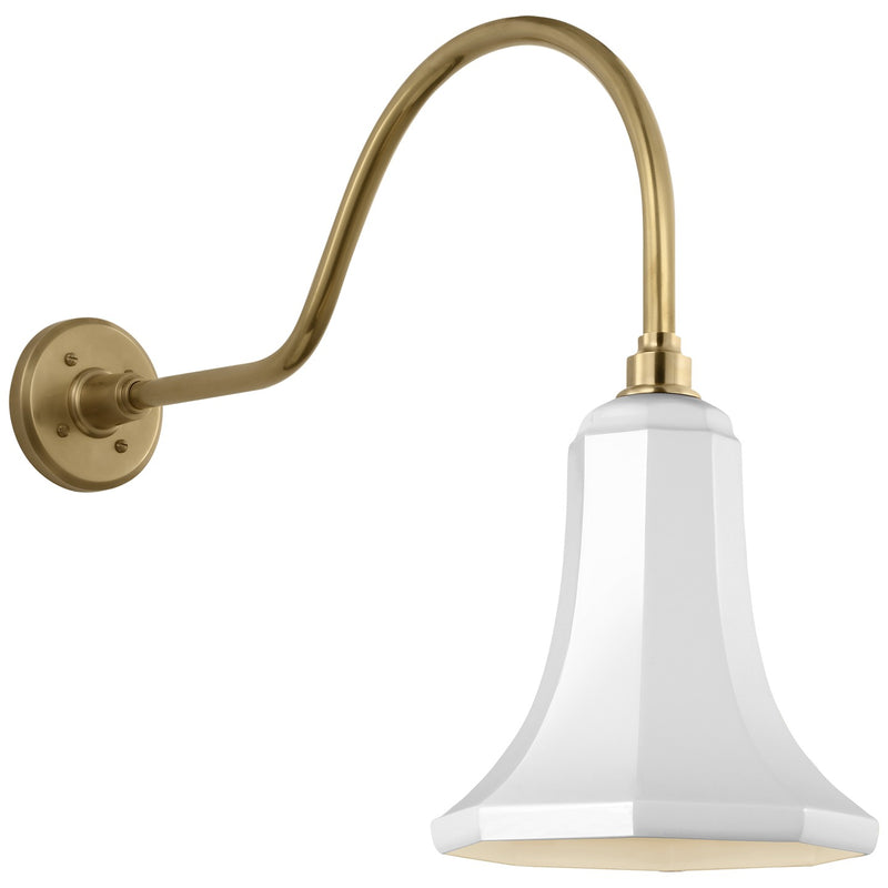 Visual Comfort Signature TOB 2802HAB/S9-WHT LED Barn Light, Hand-Rubbed Antique Brass