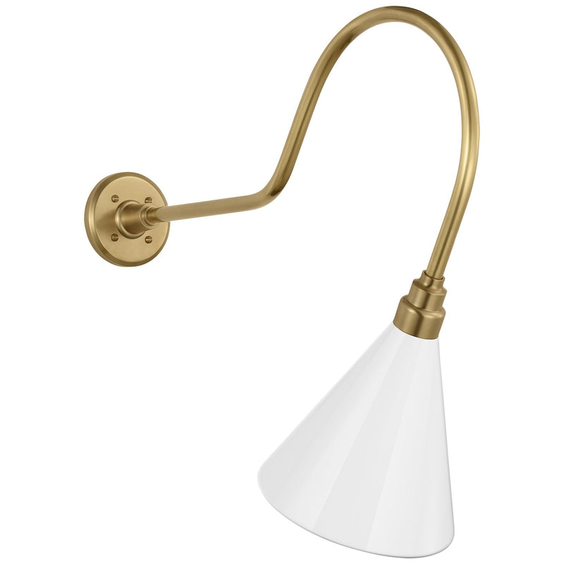 Visual Comfort Signature TOB 2803HAB/S10-WHT LED Barn Light, Hand-Rubbed Antique Brass