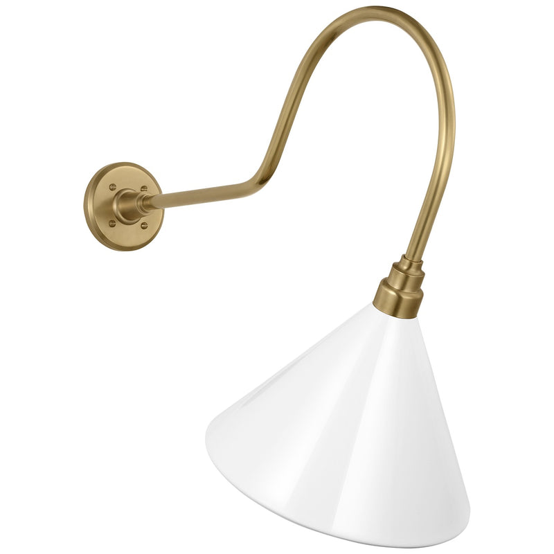 Visual Comfort Signature TOB 2803HAB/S11-WHT LED Barn Light, Hand-Rubbed Antique Brass