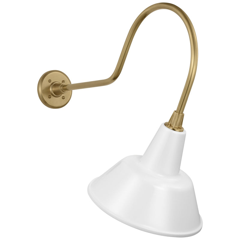 Visual Comfort Signature TOB 2803HAB/S1-WHT LED Barn Light, Hand-Rubbed Antique Brass