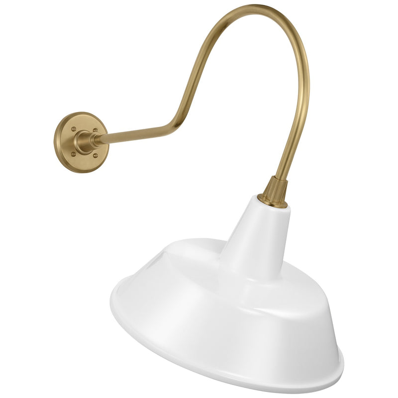 Visual Comfort Signature TOB 2803HAB/S2-WHT LED Barn Light, Hand-Rubbed Antique Brass