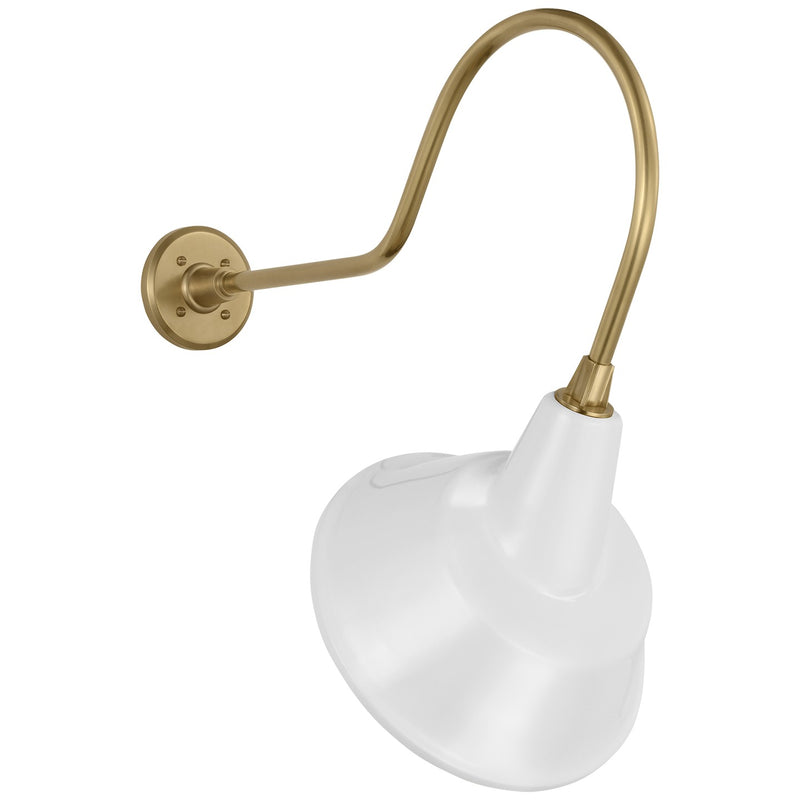 Visual Comfort Signature TOB 2803HAB/S3-WHT LED Barn Light, Hand-Rubbed Antique Brass