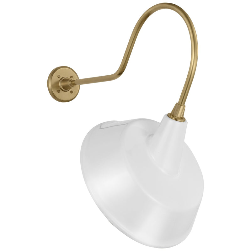 Visual Comfort Signature TOB 2803HAB/S4-WHT LED Barn Light, Hand-Rubbed Antique Brass