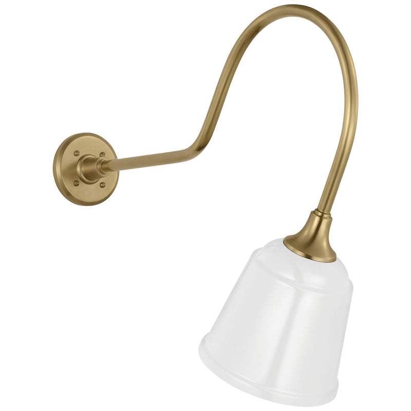 Visual Comfort Signature TOB 2803HAB/S5-WHT LED Barn Light, Hand-Rubbed Antique Brass
