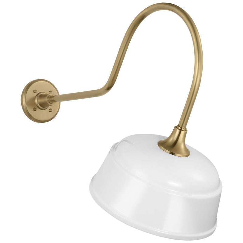 Visual Comfort Signature TOB 2803HAB/S6-WHT LED Barn Light, Hand-Rubbed Antique Brass