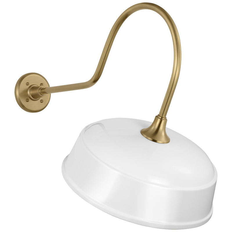 Visual Comfort Signature TOB 2803HAB/S7-WHT LED Barn Light, Hand-Rubbed Antique Brass