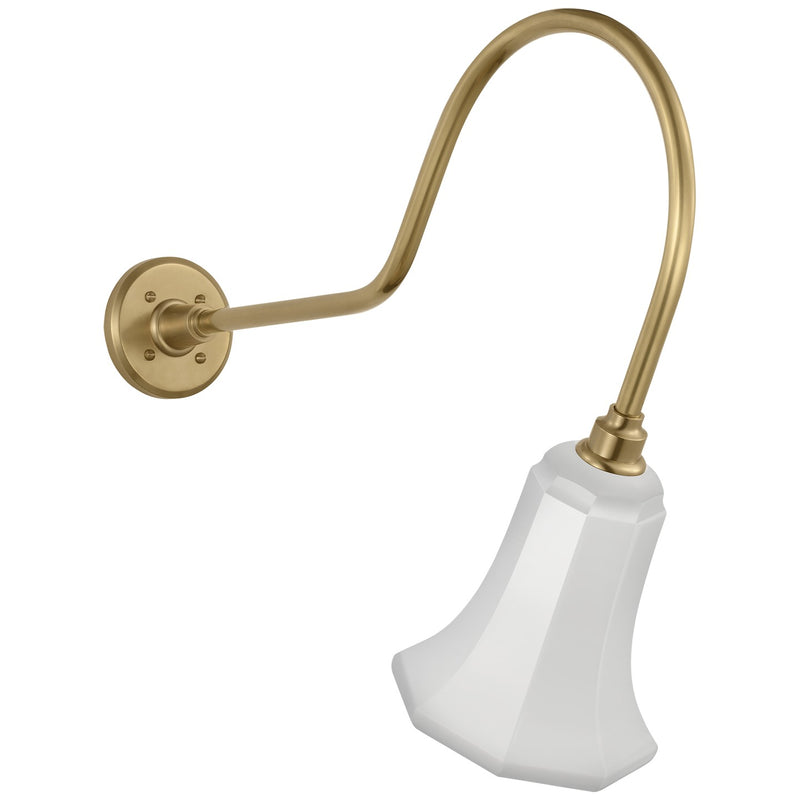 Visual Comfort Signature TOB 2803HAB/S8-WHT LED Barn Light, Hand-Rubbed Antique Brass