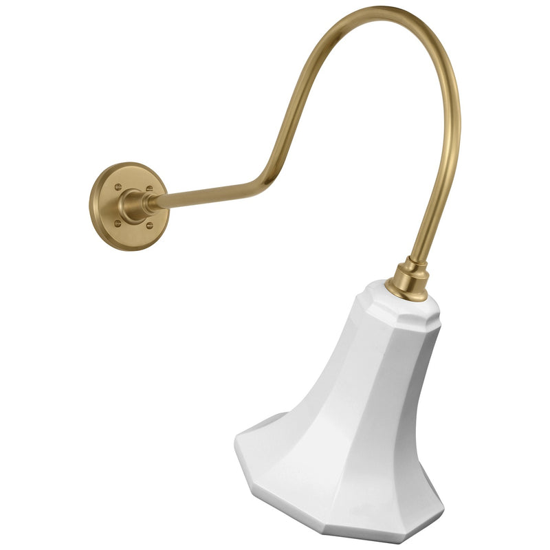 Visual Comfort Signature TOB 2803HAB/S9-WHT LED Barn Light, Hand-Rubbed Antique Brass