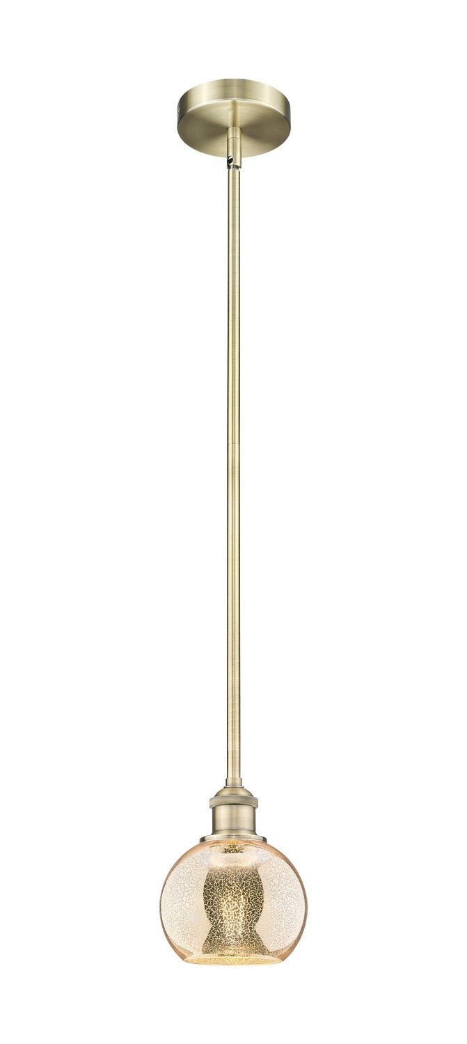 Innovations 616-1S-AB-G128-6 One Light Mini Pendant, Antique Brass